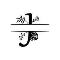 Initial J Decorative  Monogram Split Letter Vector