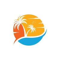 palm beach logo icon design template vector