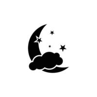 vector de plantilla de diseño de icono de luna y estrellas