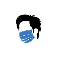 man with face mask icon vector