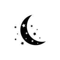 moon and stars icon design template vector