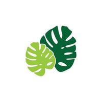 vector de plantilla de diseño de icono de logotipo de hoja de monstera