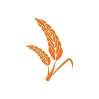 Wheat and rice icon logo design template vector