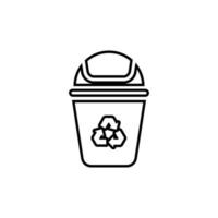 vector de diseño de icono de logotipo de papelera de reciclaje