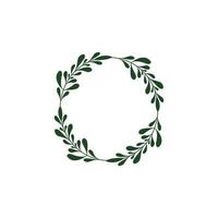leaf circle border graphic design template vector