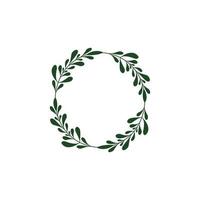 leaf circle border graphic design template vector