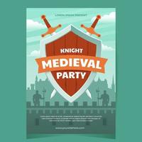 Knight Medieval Party Poster Template vector