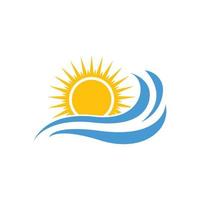 sunrise beach logo icon design template vector