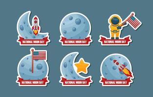National Moon Day Sticker vector
