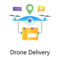 Modern technology vector of drone delivery