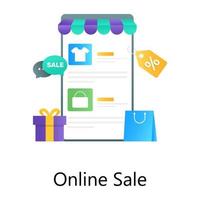 Mcommerce discount app, gradient vector of online sale