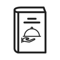 libro de recetas icono de línea i vector