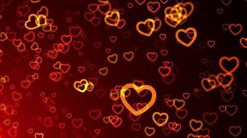 corazón brillante bokeh día de san valentín fondo romántico. video
