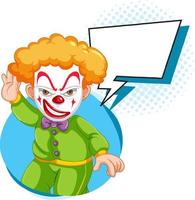 Clown with bubble speech vector