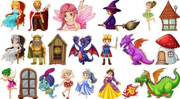 Different characters from fairytale vector