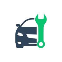 Automotive Repair with Wrench Silhouette Icon. Car Fix Service Concept. Vehicle Transportation Technology Assistance Glyph Pictogram. Auto Mechanic Maintenance Icon. Isolated Vector Illustration.