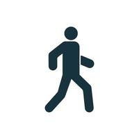 Man Walking Way Silhouette Black Icon. Person Run Glyph Pictogram. Pedestrian Walk on Street Sign. Walkway People Symbol. Walker Human on Road. Athlete Exercising. Isolated Vector Illustration.