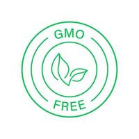 Non Gmo Label, Only Natural Organic Product Line Icon. Gmo Free Green Label. No Genetically Modified Sign. Organic Free Gmo Logo. Leaf Sign Healthy Vegan Bio Food. Isolated Vector Illustration.