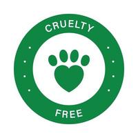 Cruelty Free, No Tested on Animals Pet Imprint Silhouette Icon. Paw Footprint in Heart Animal Love Pictogram. Not Trial Animals Stamp. Product No Test in Laboratory. Isolated Vector Illustration.