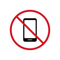 No Smartphone Black Silhouette Ban Icon. Telephone Cellphone Forbidden Pictogram. No Use Mobile Phone Red Stop Symbol. Not Allowed Smart Phone Sign. Cellphone Prohibited. Isolated Vector Illustration.