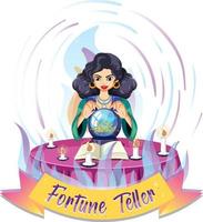 Fortune teller with crystal ball vector