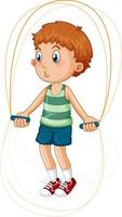 Cartoon boy jumping rope vector