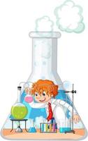 Funny scientist experiment in laboratory vector