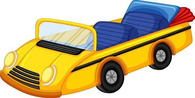 Yellow vintage convertible car in cartoon style vector