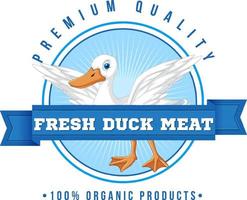 Logo design with fresh duck meat vector