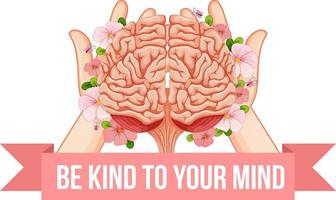 Poster design with word be kind to your mind vector