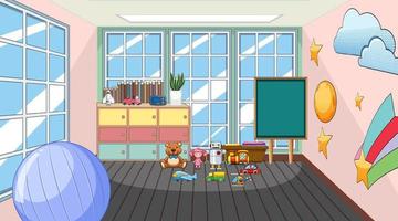 Empty room with toys and table vector