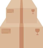 Carton box stack in cartoon design vector