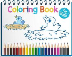 Coloring book worksheet for kids vector