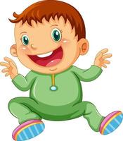 Cartoon toddler wearing green clothes vector