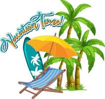 Vacation time summer icon on white background vector