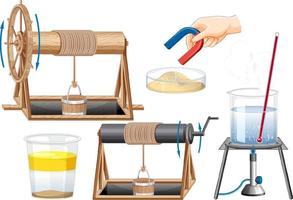 Set of equipment needed for science experiment vector