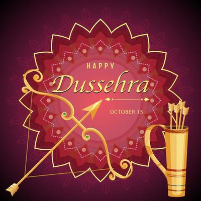 Happy Dussehra Hindu festival poster