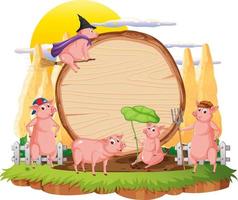 Empty banner template with farm animals vector