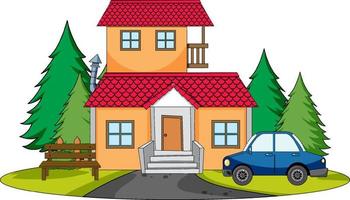 Doodle house cartoon design vector