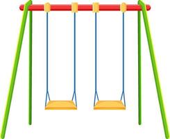 Playground swings on white background vector
