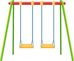 Playground swings on white background vector