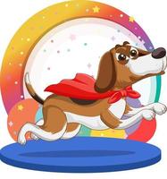 Super hero beagle cartoon character vector