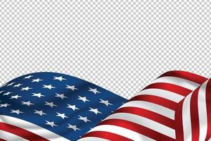 American Flag for Independence Day. on transparent background. vector