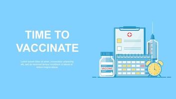 Time to vaccinate background vector