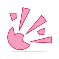 Colorful explosion flat icon on white background vector