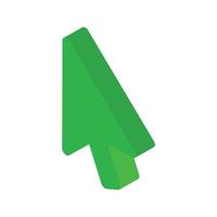 Green computer mouse pointer isometric 3d flat icon design vector