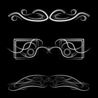 swirl frame border caligraphy ornament stroke hand drawn doodle vector