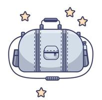 equipaje. ilustración vectorial bolso, cinturón para deporte y viaje con estrellas. vector