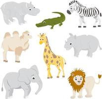 conjunto de varios animales tropicales vector