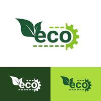 establecer la etiqueta de la hoja ecológica. logotipos de hoja verde ecología naturaleza icono vector